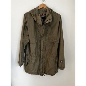 Helly Hanson HH Packable Hooded Jacket Brown Full Zip Windbreaker Sz L Vented